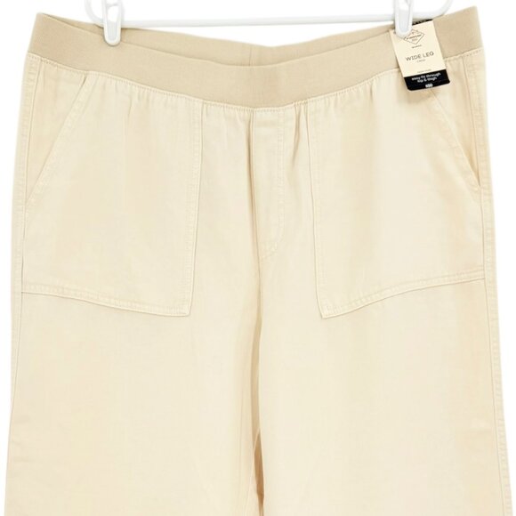 St. Johns Bay Women's Pull-on Wide Leg Easy Fit High Rise Birch Crop Pants 1X NW - Picture 3 of 10